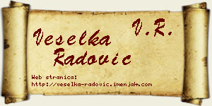 Veselka Radović vizit kartica